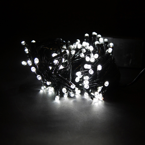 Фотография Новогодняя гирлянда светодиодная линейная, 180 LED, белая, тёмный провод, 12 м