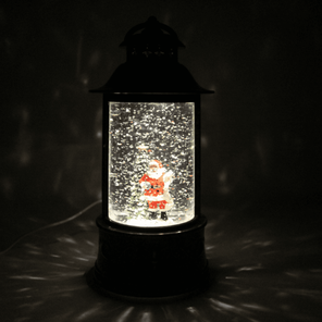 Фотография "Новогодний" фонарь WDL-22002- "Дед Мороз с письмом у ёлки", LED, USB, 3*АА, 10.5*10.5*22 см
