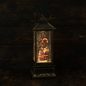 Фотография "Новогодний" фонарь WDL-2114- "Дед Мороз рядом с конфетой", LED, USB, 3*АА