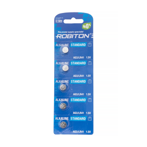 Фотография Батарейка ROBITON STANDARD AG 3 (0% Hg), 1.5 В BL5